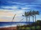 Impressionism Landscape #538 - Coconut tree by the sea - distant seen